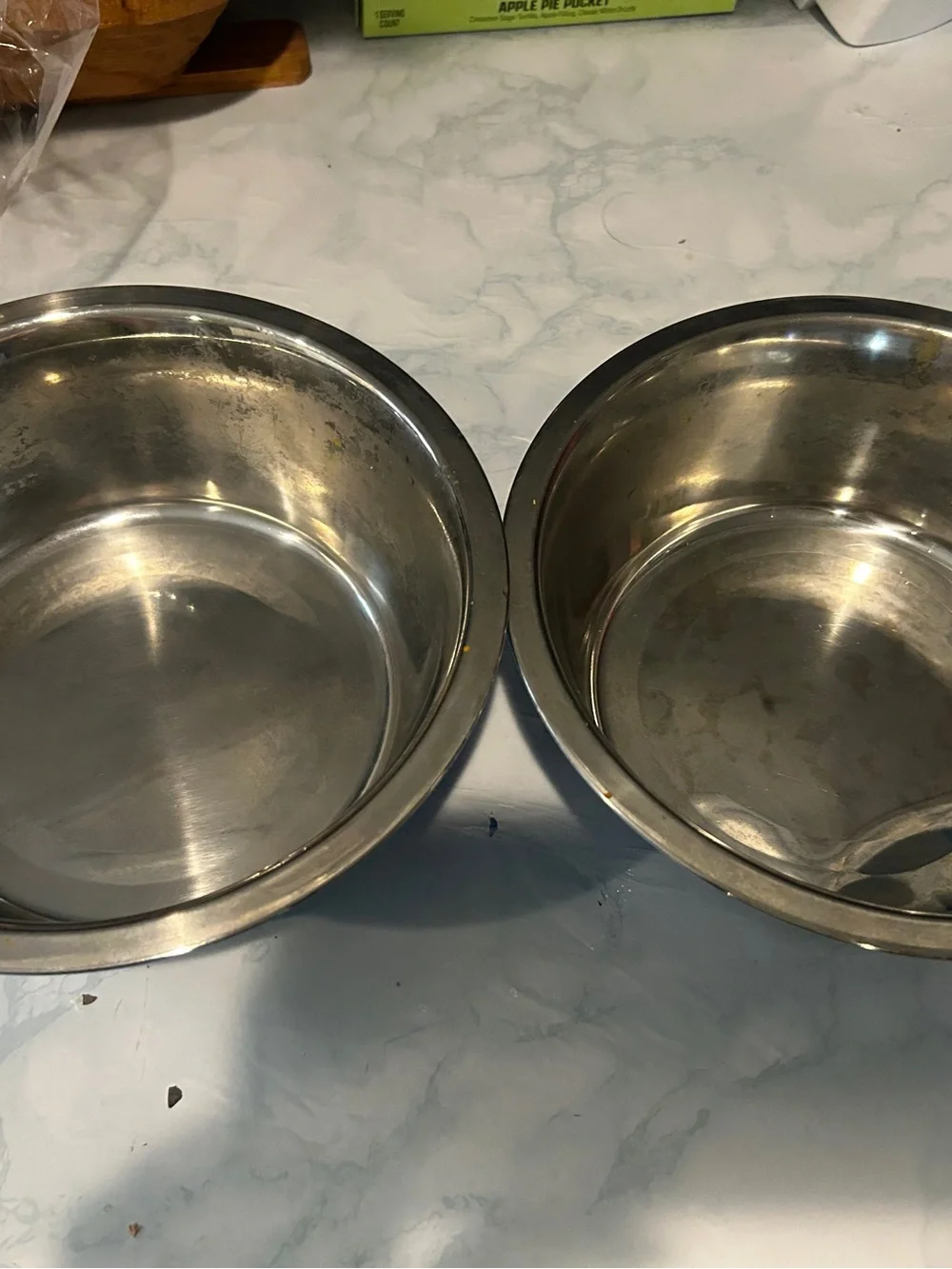 Source Unknown Light Blue Paw-Print Stainless Steel Dog Bowl Pair